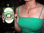 Photo of a Three Horses Beer promotion woman